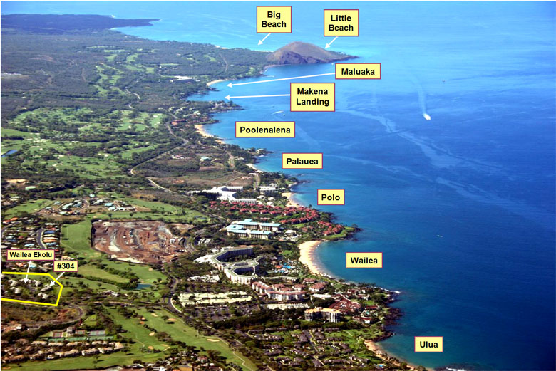 Wailea and Makena beaches aerial photo guide