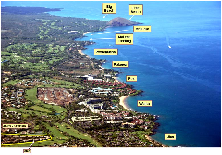 Wailea and Makena beaches aerial photo guide